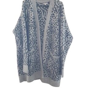 Falls Creek Gray Animal Print Women's Cardigan
